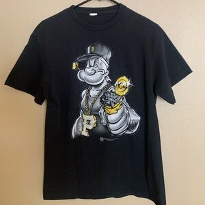 Men Popeye Hip Hop Shirt Cotton Medium. Used Good Condition.